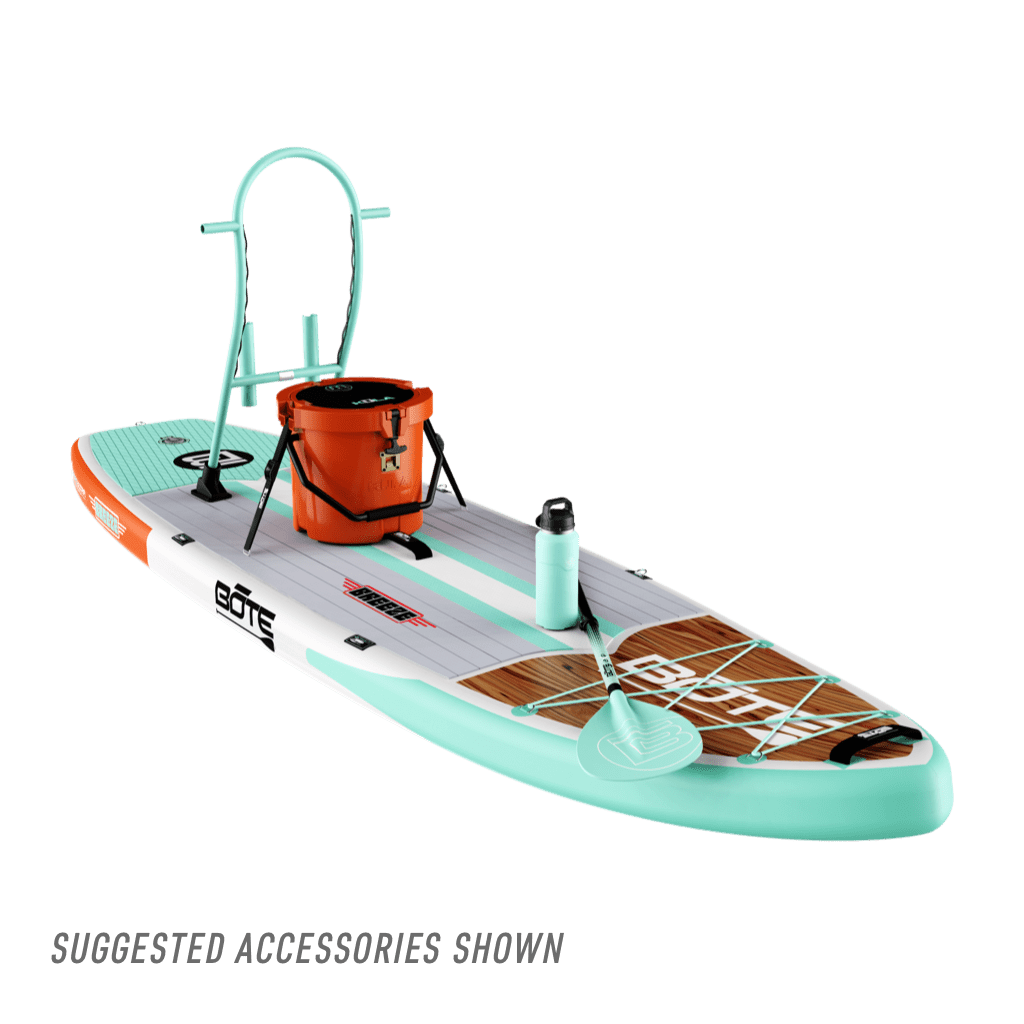 Angled front view of the Breeze Aero 11'6" Classic Mangrove Inflatable Paddle Board