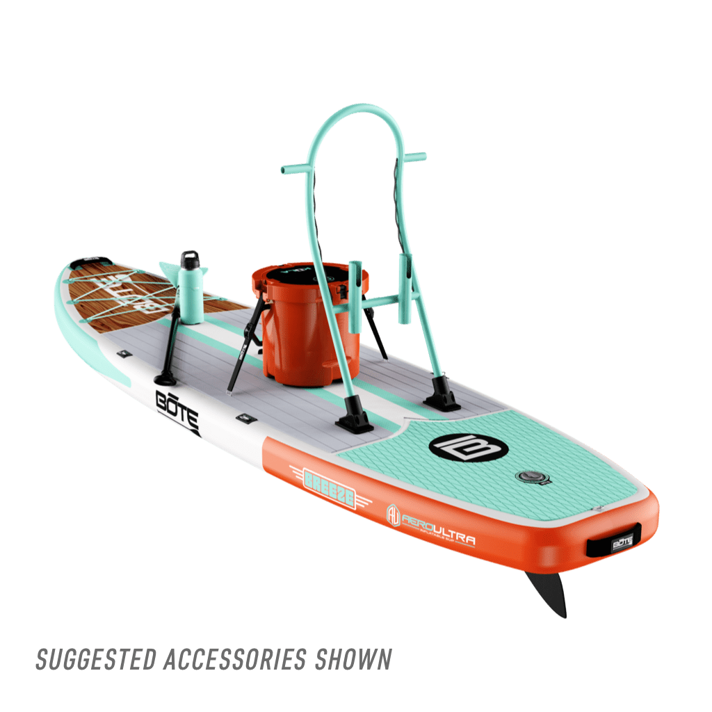 Angled back view of the Breeze Aero 11'6" Classic Mangrove Inflatable Paddle Board