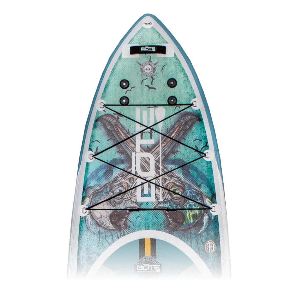 Zoomed in top view of the HD Aero Bug Slinger Warbirds Inflatable Paddle Board