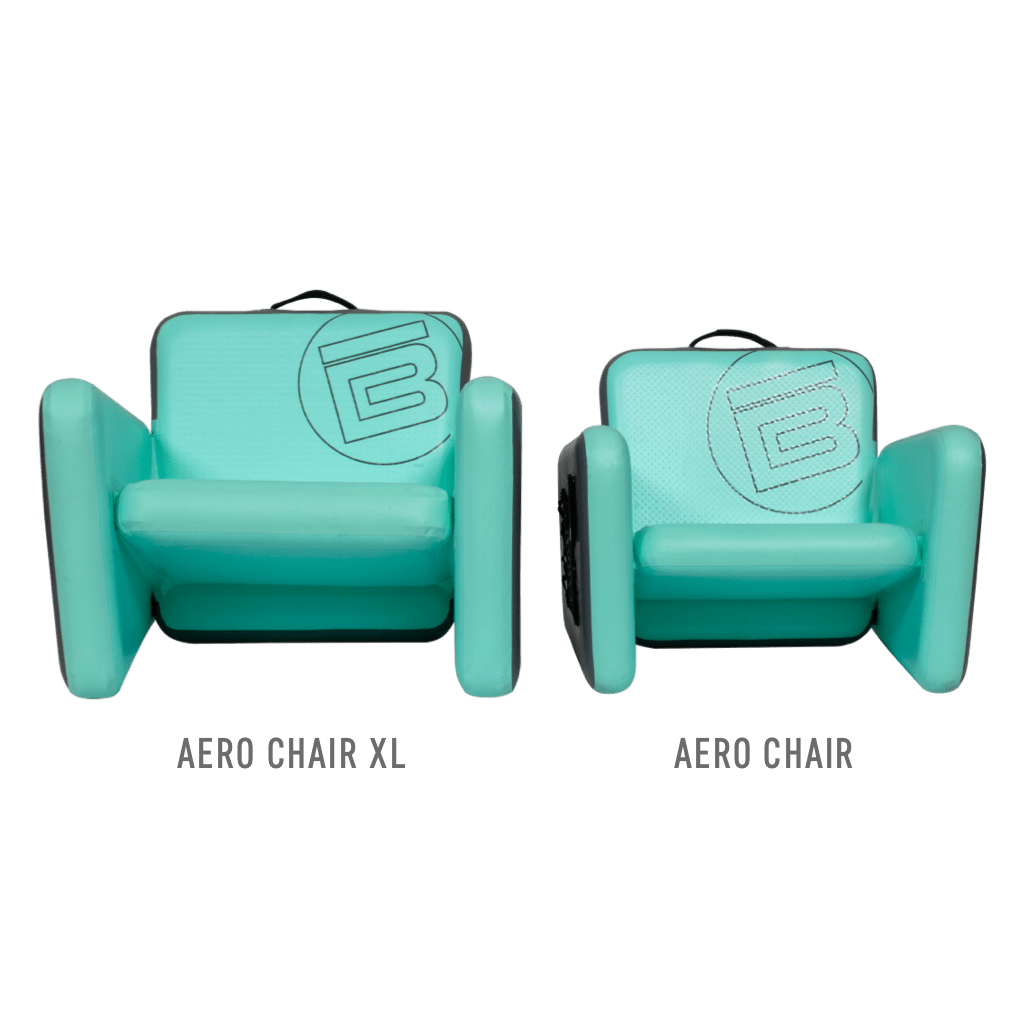 Aero Chair XL on the left and Aero Chair on the right for size comparison.