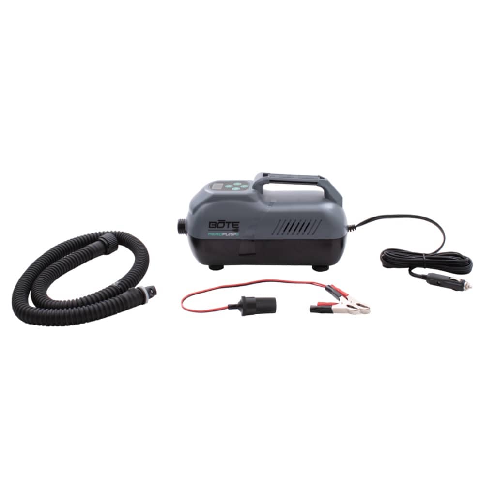 Picture of the AeroPump Auto Electric Pump II and its accessories