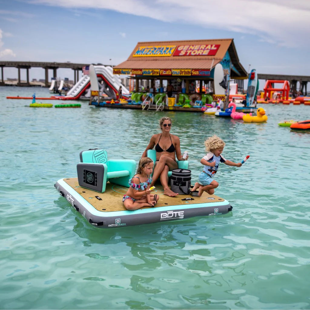 Water view of people on the Inflatable Dock 7 Classic