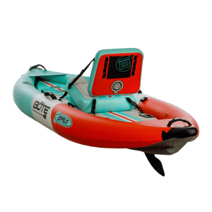 Back angle view of the Zeppelin Aero 10′ Inflatable Kayak with seat.