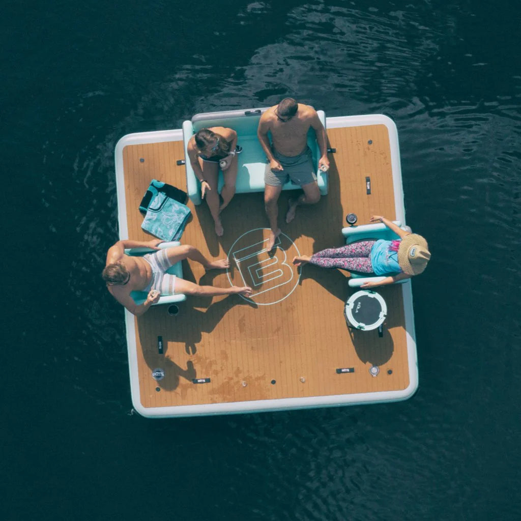 Overhead view of people on the Inflatable Dock 10 Classic