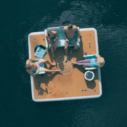 Overhead view of people on the Inflatable Dock 10 Classic