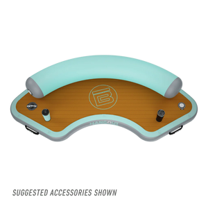 Top view of the Inflatable Dock Hangout 120 Classic shown with suggested accessries.