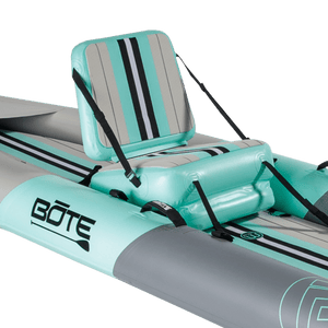 Close-up of the Zeppelin Aero Kayak Seat in the color Seafoam on the Zeppelin Aero.
