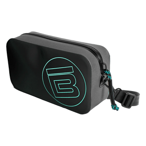 Angled front view of the Highwater Hitchhiker in black with seafoam "B" BOTE logo on the side.