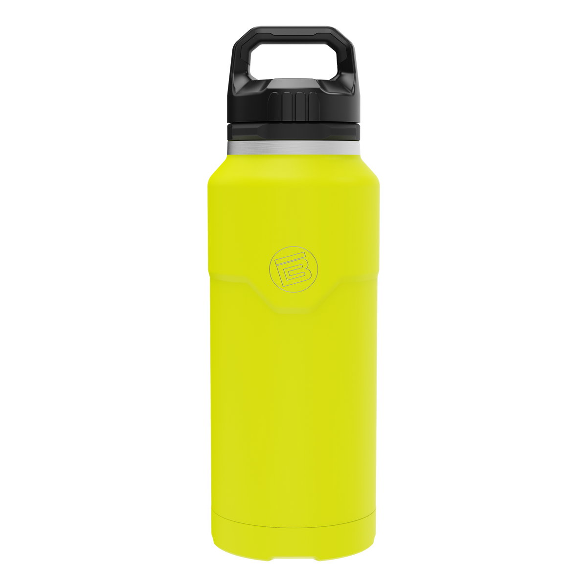 Front view of the MAGNEBottle 36oz with Cap in Citron, showing its black handle cap.