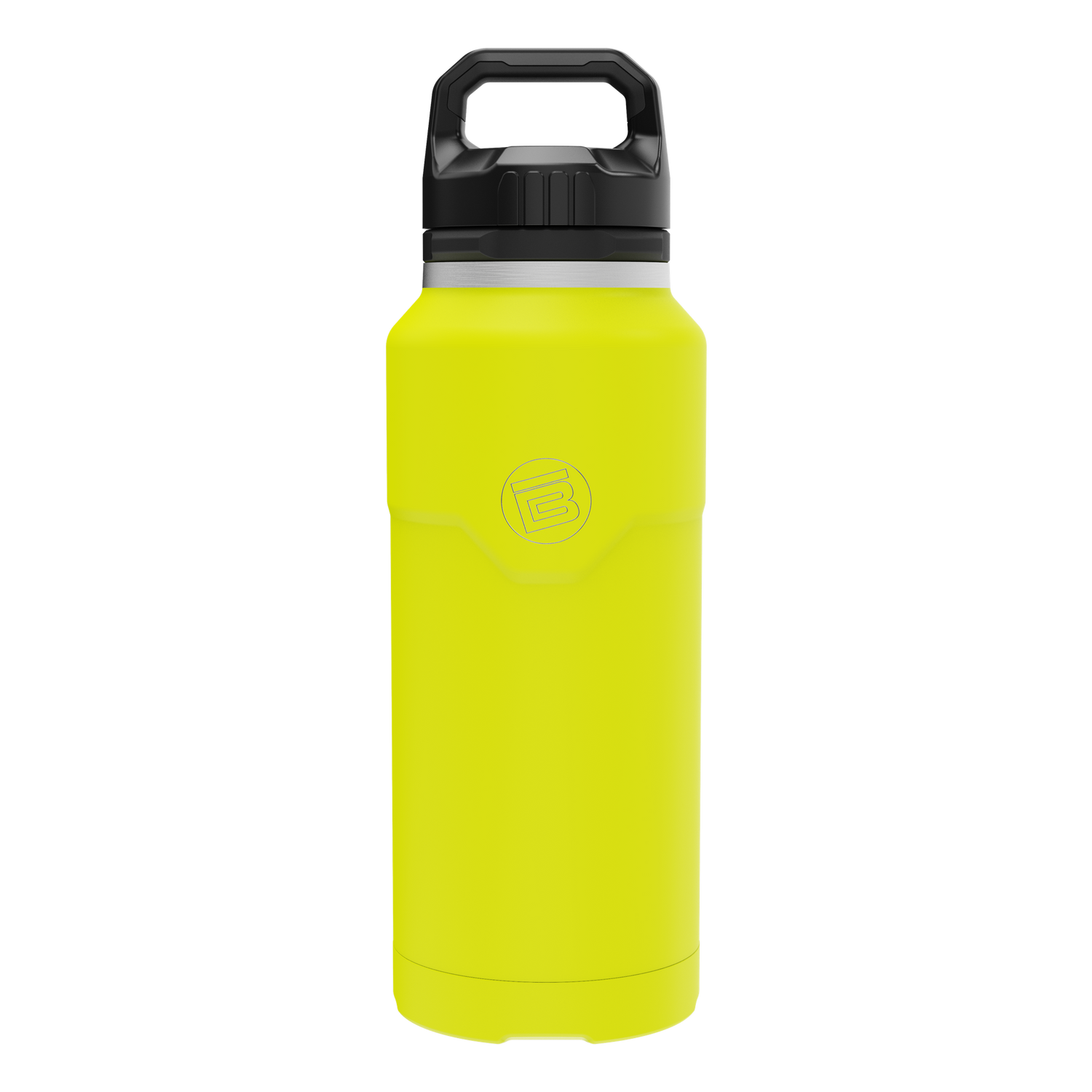 Front view of the MAGNEBottle 36oz with Cap in Citron, showing its black handle cap.