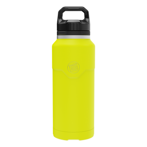 Front view of the MAGNEBottle 36oz with Cap in Citron, showing its black handle cap.
