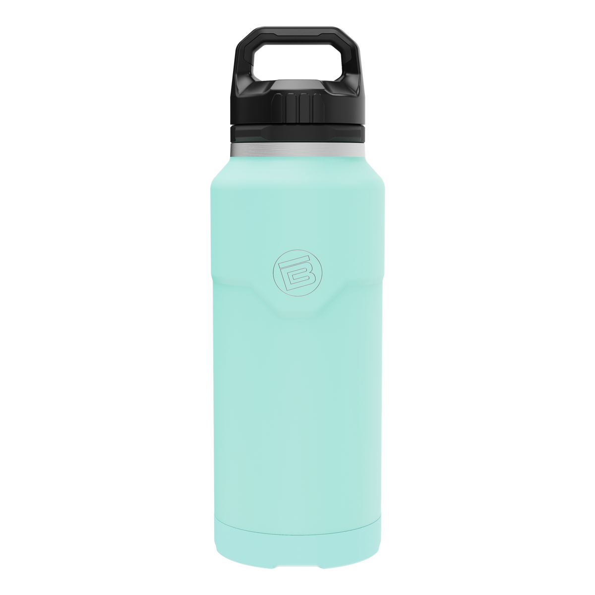 Front view of the MAGNEBottle 36oz with Cap in Seafoam, showing its black handle cap.