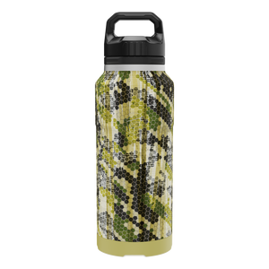Front view of the MAGNEBottle 36oz with Cap in Verge Camo, showing its handle cap.