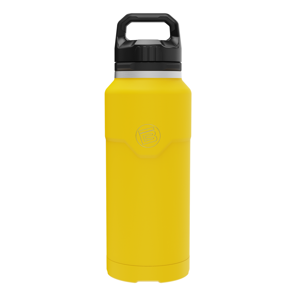 Front view of the MAGNEBottle 36oz with Cap in Yellow, showing its black handle cap.