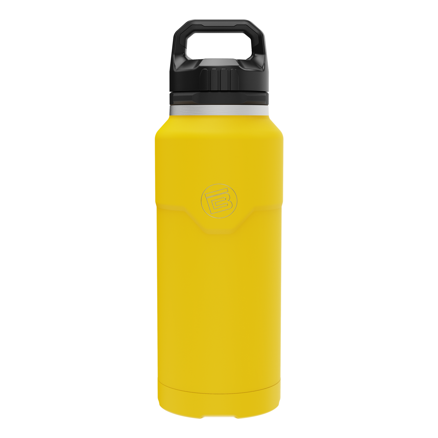 Front view of the MAGNEBottle 36oz with Cap in Yellow, showing its black handle cap.