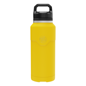 Front view of the MAGNEBottle 36oz with Cap in Yellow, showing its black handle cap.