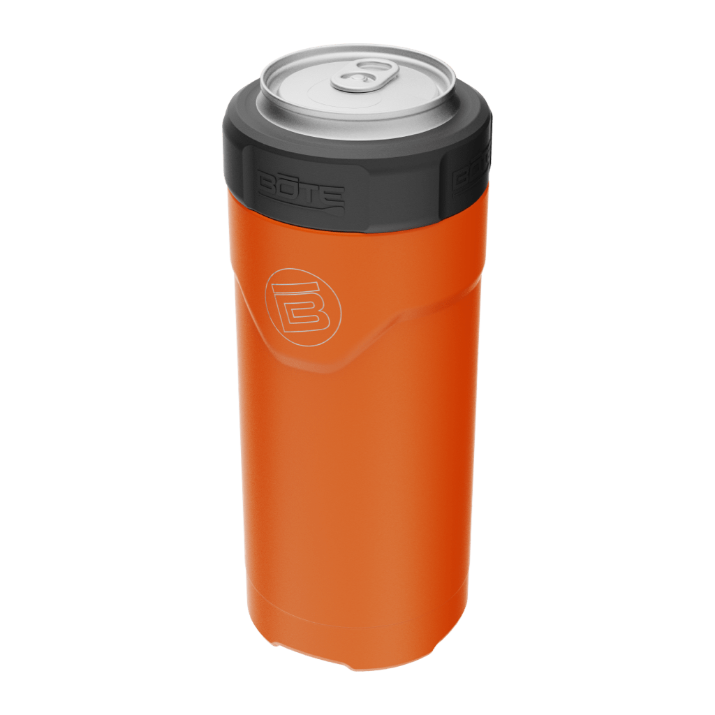Sedona MAGNEChill Can Cooler Slim holding a silver can with black BOTE collar.
