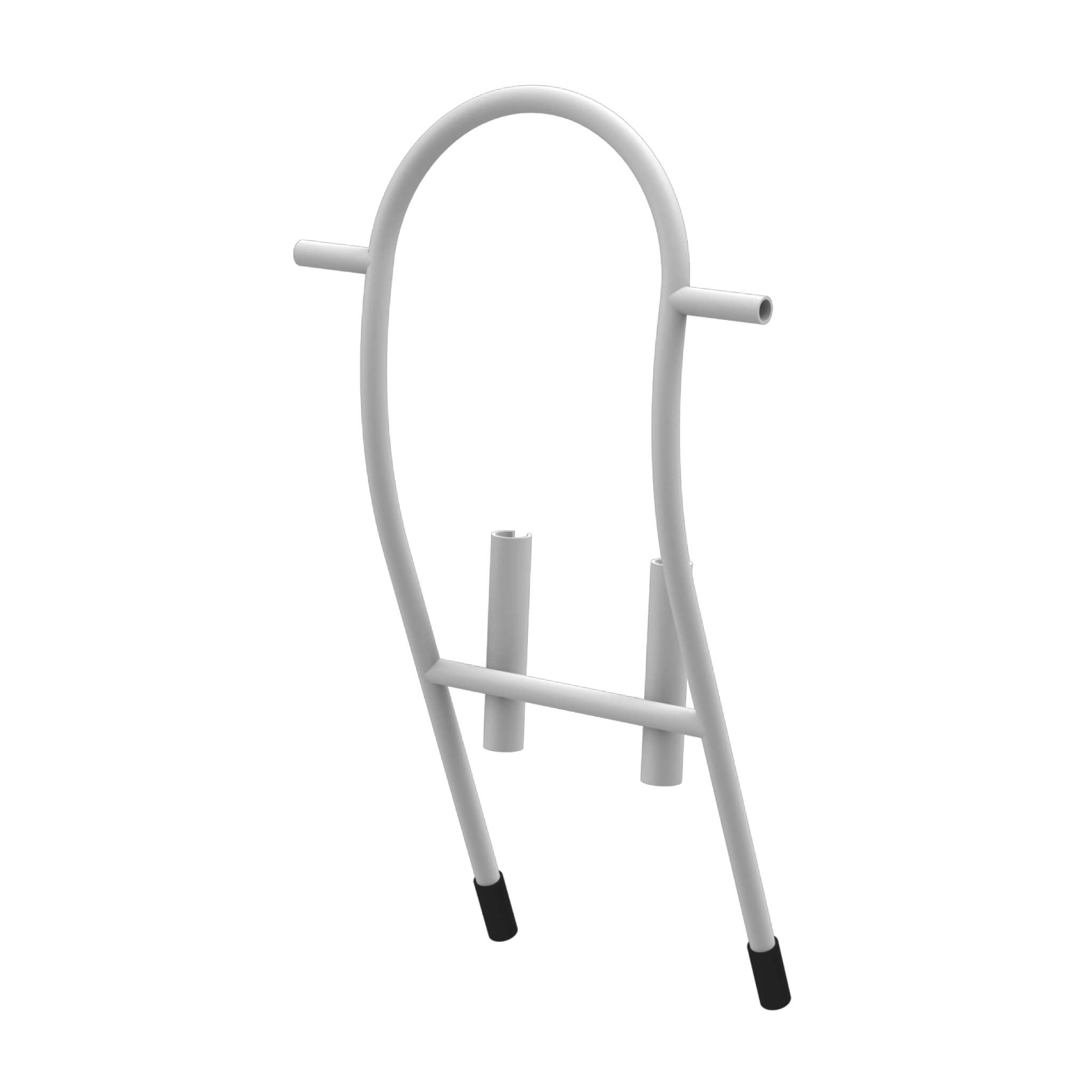 Angled view of the Tackle Rac in white.